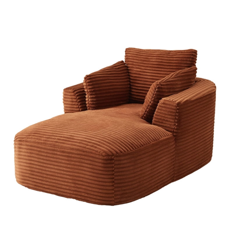 Modern Oversized Corduroy Chaise Lounge Chair, Corduroy Upholstered Modern Sleeper Sofa Lounger Chair for Living Room/Dorm/Apartment, 45.3''x64.6''