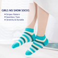 thumbnail image 2 of GFDYREE Epeius Kids Girls' 5 Pack Seamless Rainbow Stripes Crew Socks, 2 of 6