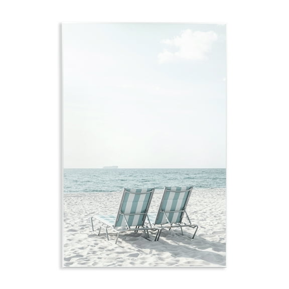 Stupell Industries Soothing Blue Beach Chairs Nautical & Beach Photography Unframed Art Print Wall Art, 10 x 15