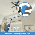 thumbnail image 4 of 20ft High Ceiling Duster Kits with 5-12ft Heavy Duty Extension Pole - Fan Blade Cleaner, Cobweb Remover & Blue Window Squeegee Kit, Washable Dust Brush for High Roof and Glass Surfaces, 4 of 7