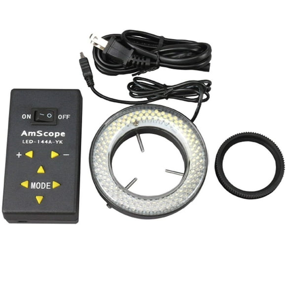 Lámpara de anillo para microscopio AmScope LED-144A 144-LED con adaptador