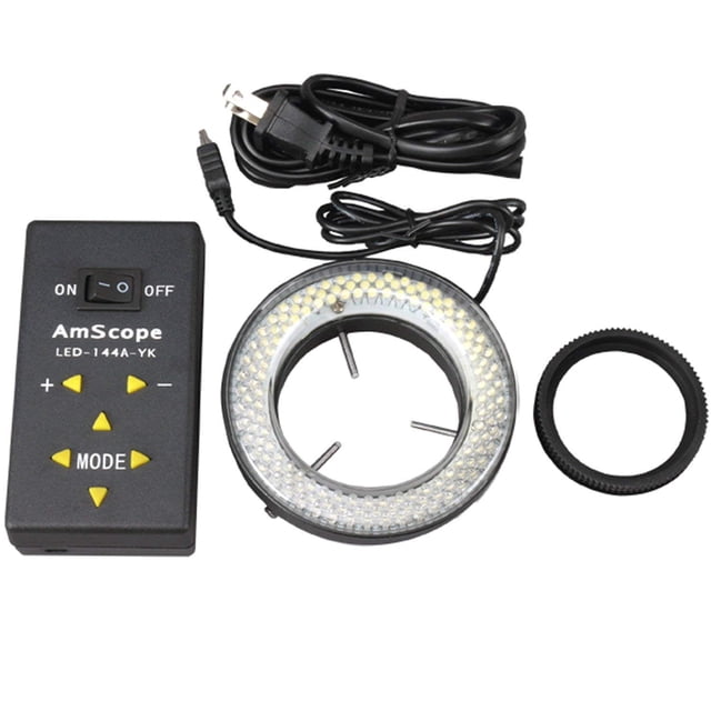 Lámpara de anillo para microscopio AmScope LED-144A 144-LED con adaptador
