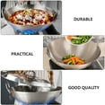 thumbnail image 3 of OULII Poêle à Griller Wok en Acier Inoxydable Poêle à Sauté Robuste Fond Rond Wok Chinois avec Doubles Poignées 12.5 * 3.8 Pouces, 3 of 8