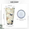 thumbnail image 4 of Balery Elegant Butterflies And Pearls Pattern 20oz Insulated Car Cup with Dual Drink Lids, Stainless Steel Travel Mug Eco-Friendly and Leak-Proof-Straw Two-piece Set, 4 of 8