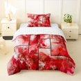 thumbnail image 2 of jejeloiu Red Marble Patchwork Art Twin Comforter Sets Kids,Abstract Print Bedding Set,Reversible,2 Pieces, 2 of 8
