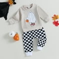 thumbnail image 4 of Okbabeha Fall Winter Baby Boys Clothes Cute Crewneck Sweatshirt Top and Casual Jogger Pants 2 Piece Halloween Outfits, 4 of 7