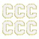 thumbnail image 1 of Parche bordado de letras Uxcell C Chenille, autoadhesivo, para reparación de ropa (blanco, paquete de 6), 1 of 6