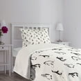 thumbnail image 5 of Ambesonne Penguin Quilted Bedspread Set 2 Pcs, Skiing Penguins in Scarves, Twin Size, White Black, 5 of 6
