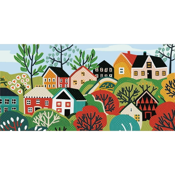 Diamond Dotz Village Diamond Painting Kits for Adults - Diamond Art Kits a Relaxing Creative Craft Kit with Dotz Gems 15.75x7.87