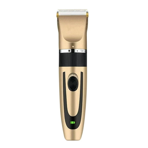 Rechargeable USB Electric Hair Clipper with Titanium Blade and 4 Guide Combs for Men, Women, and Children - Quiet Motor, Long Battery Life, Home Grooming Kit in Gold