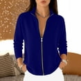 thumbnail image 6 of MLCDZ Women's Zip up Sweatshirt Jacket Long Sleeves Collar Hoodless Casual Loose Lightweight Outdoor Activities Running Coat with Pockets, 6 of 9
