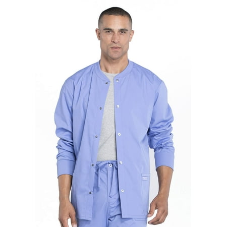 

Cherokee Workwear Professionals Men Warm Up Scrubs Jacket Snap Front WW360