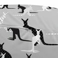thumbnail image 3 of Kangaroo Pouf Cover with Zipper, Seashell Pattern Built in Animal Silhouette on Plain Background, Soft Decorative Fabric Unstuffed Case, 30" W X 17.3" L, Pale Grey Black, by Ambesonne, 3 of 5