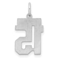 thumbnail image 4 of Sterling Silver/Rhodium-plated Satin Number 15 Charm, 4 of 4