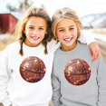 thumbnail image 4 of Basketball Faux Glitter Sweatshirt for Girls Trendy Girly Baseketball Player Pullover Gray Sweatshirt Youth X-Small, 4 of 4