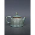 thumbnail image 3 of Ruyao Porcelain Blue Glaze Gualing Teapot 6" Collection Chinese, 3 of 9
