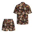 thumbnail image 5 of Xoenoiee Mushroom Daisy Flower Print 2 Piece Outfits Set Short Sleeve Cardigans for Women Lightweight Summer Cardigan Casual Fit Beach Cover Up with High Waisted Shorts, L, 5 of 7