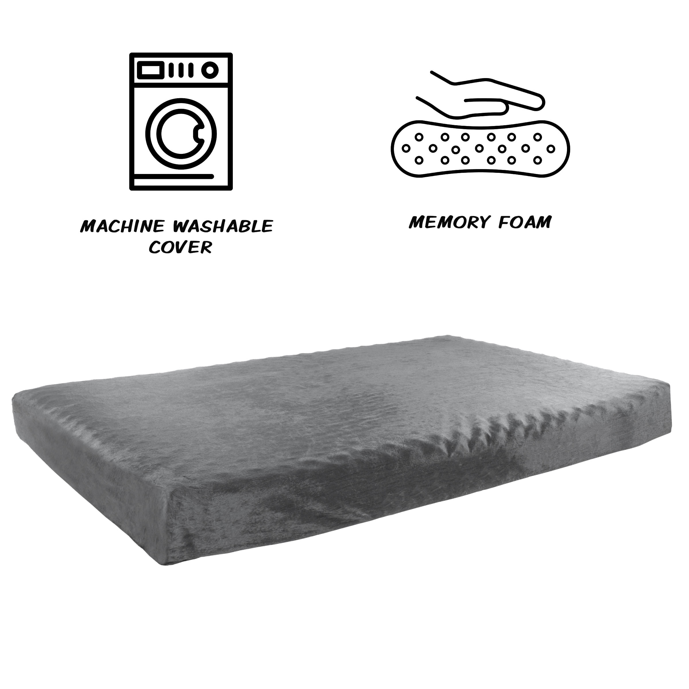 PETMAKER 46x27 Orthopedic Dog Bed with Removable Washable Cover, Gray