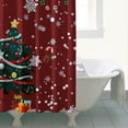 thumbnail image 4 of Santa Claus Merry Christmas Tree Snowflake Shower Curtain,Reusable Bath Curtain with Hooks Basic Polyester Fabric Curtains for Bathroom Bathtub Autumn Holiday, 4 of 5