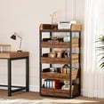 thumbnail image 5 of Tribesigns Wood Fruit and Vegetable Storage Rack, 5-Tier Pull-Out Snack Stand Fruit Basket Stand, Utility Shelf Organizer for Kitchen, Living Room, Bedroom, Rustic Brown, 5 of 7