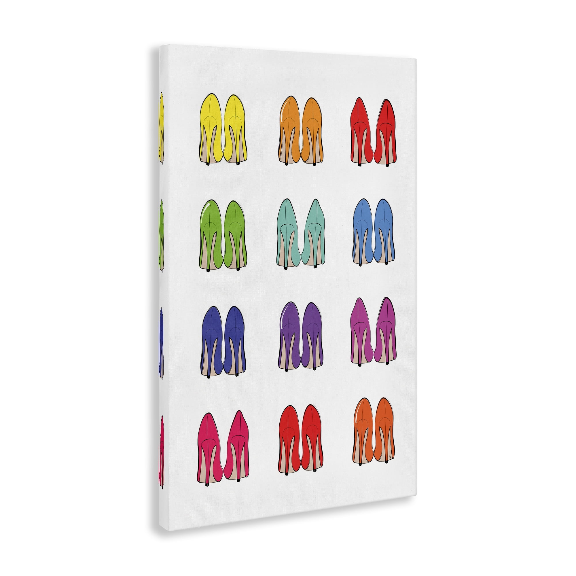 Stupell Industries Rainbow High Heels Beauty & Fashion Painting Gallery Wrapped Canvas Art Print Wall Art, 16 x 24