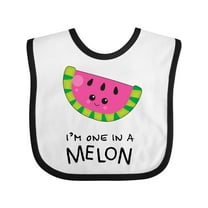 Inktastic I'm One in a Melon Cute Smiling Watermelon Boys or Girls Baby Bib