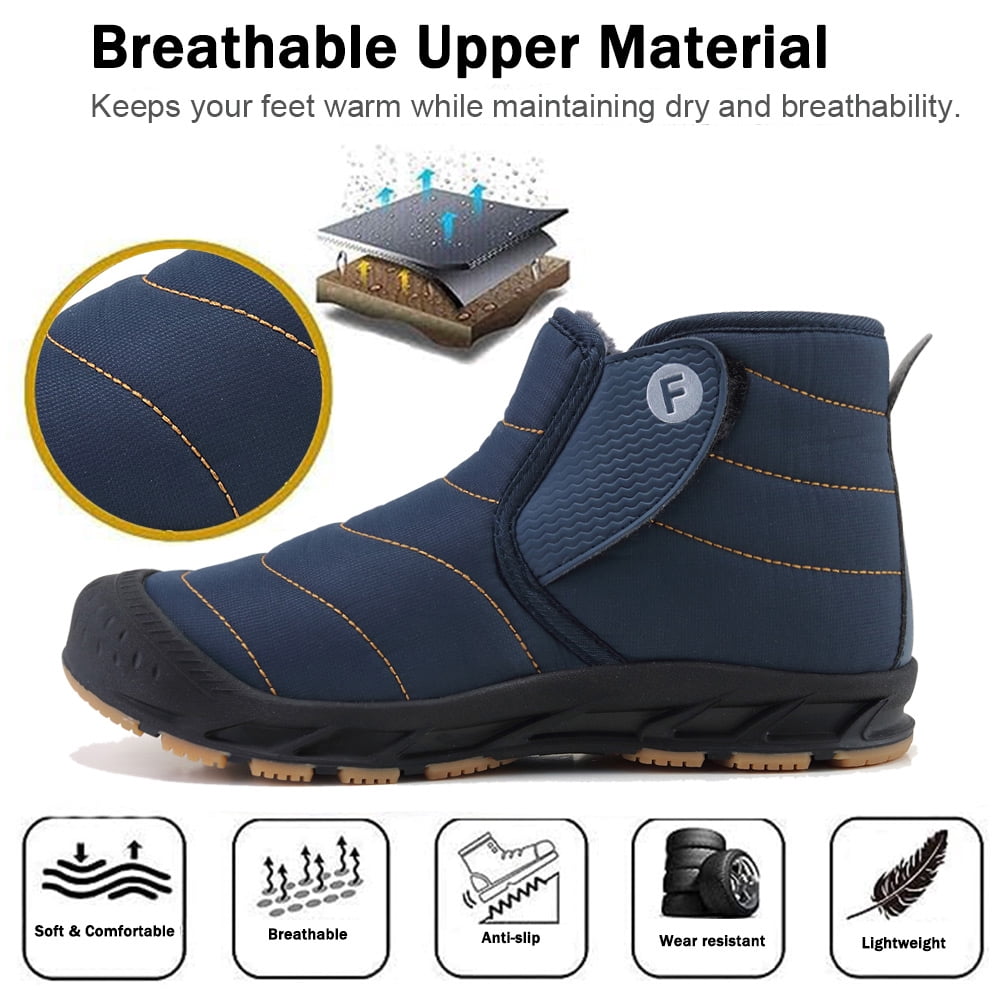 Ecetana Snow Boots for Men Winter Warm Waterproof Outdoor Hiking Shoes