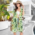 thumbnail image 4 of joogoo Women's Avocado and Leaf Beach Cover Up Kimono Swimsuit Summer Cardigan Swimwear L, 4 of 6