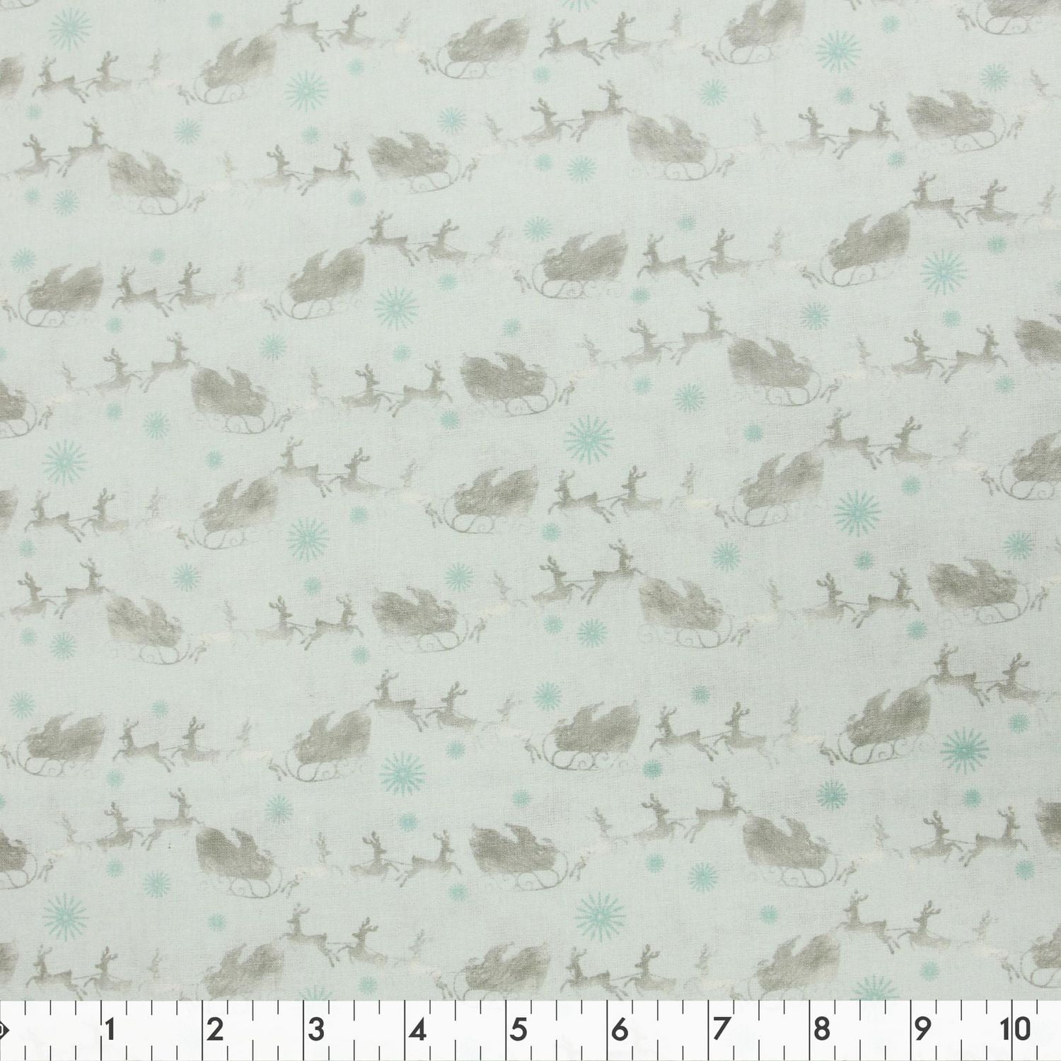 Fabric Creations Mint Christmas Print Cotton Fabric by the Metre, 107 cm (42")