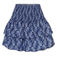thumbnail image 2 of qolati Boho Floral Skirts for Women Cute High Waist Pleated Mini Skirt Layered Ruffle Hem Flared Flowy Beach Short Skirt, 2 of 5