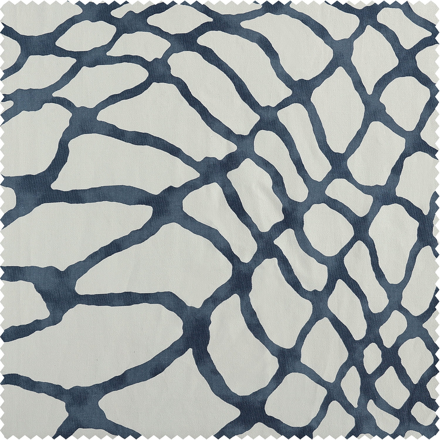 Ellis Blue Printed Cotton Twill Curtain (1 Panel), Ellis Blue, 50W X 108L