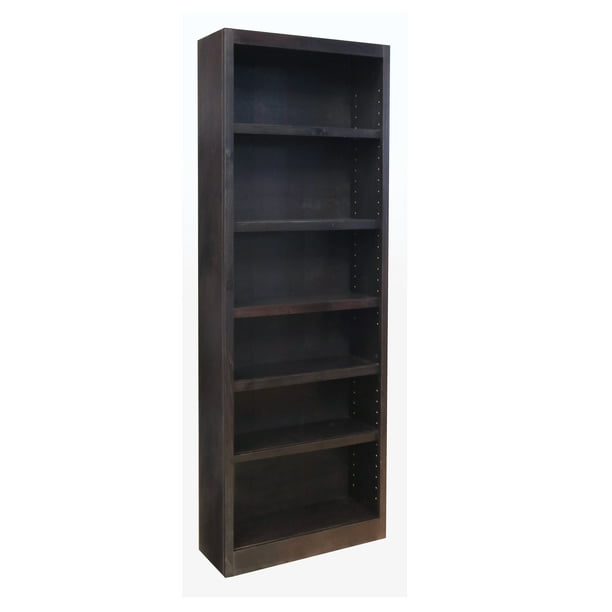 Concepts In Wood 6 Shelf Bookcase, Black Wood Bookcase With Doors