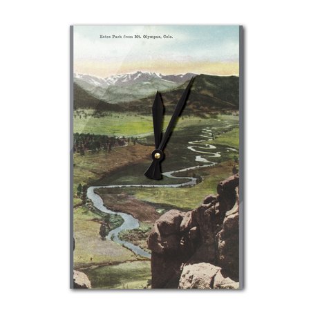 Rocky Mountain Natl Park Colorado Mt Olympus Aerial View Of Estes Park Acrylic Wall Clock