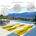 thumbnail image 4 of Fsddascl Yellow Stripes Outdoor Rug for Patio/Deck/Porch, Non-Slip Large Area Rug 6 x 9 Ft, Retro Farmhouse Gradient Ripple Pattern Indoor Outdoor Rugs Washable Area Rugs, Camping Rug Carpet, 4 of 5