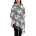 thumbnail image 3 of Honeii sparus aurata Print Scarf Oversized Scarf Tassel Fall Winter Thick Scarf Warm Shawl Women,Women's Scarves & Wraps, 3 of 8
