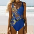 thumbnail image 2 of Elainilye Fashion One Piece Swimsuit with Micro Elastic Suspender and Open Back Bikini Swimsuit Beachwear,Blue, 2 of 6