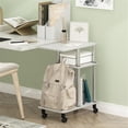 thumbnail image 4 of Pemberly Row Table d'Appoint en Forme de U pour Sofa avec Roulettes Tubes en Acier Inoxydable, 4 of 6