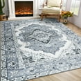 thumbnail image 4 of Softlife Ultra-Thin Chenille Vintage Area Rug Oriental Tribal Antique Carpet Boho Style, 7' x 10', Gray, 4 of 8
