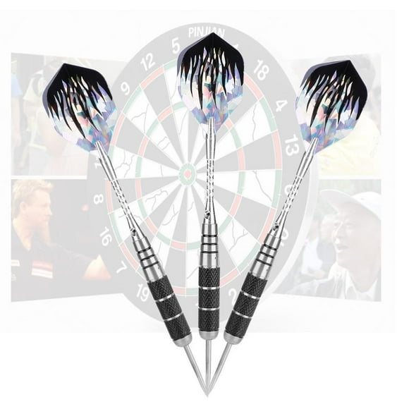 Qiilu 3Pcs 153mm Professional Stainless Steel Tip Target Throwing Darts Set With 6pcs Flights , Dart Accessories, Darts Set