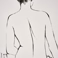 thumbnail image 5 of Beautiful Bronze Gold Framed Black Line Sketch Silhouette Wall Art by Drew Barrymore 20" X 16", 5 of 9