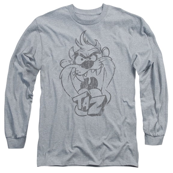 Looney Tunes - Faded Taz - Long Sleeve Shirt - Large