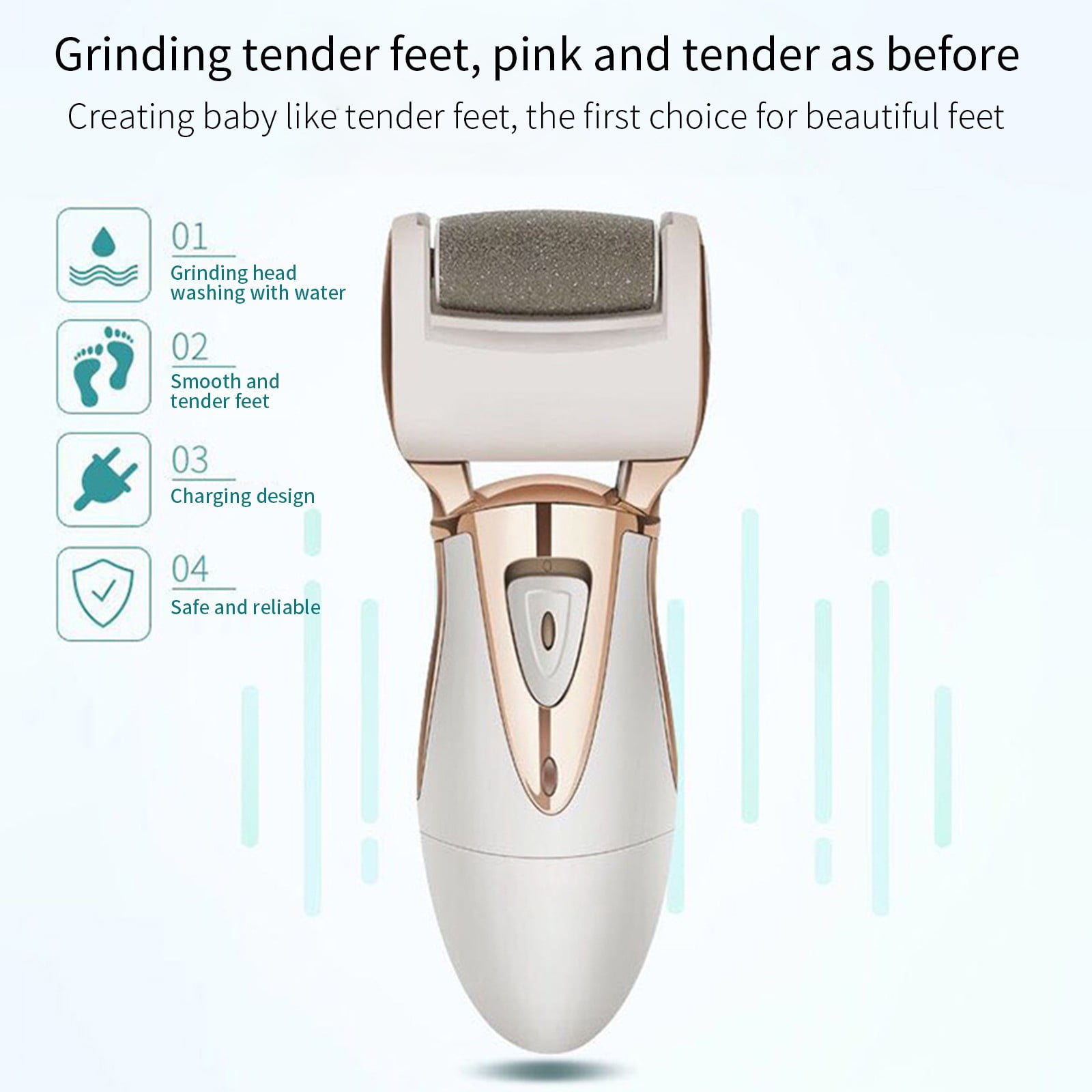 Momihoom Electric Callus Remover: Professional Pedicure Tools Foot Care for Women, Rechargeable Foot Scrubber, Electronic Feet File Pedi Sander Best for Hard Cracked Dry Dead Skin