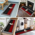 thumbnail image 5 of Runner Rugs 2x6 Ft, Red Black Chef Non Slip Area Rugs for Kitchen Bedroom Entryway, Cartoon Cute Watercolor Cooking Plaid Washable Carpet Runner Rug Floor Mats for Bedroom Home Decor, 5 of 8