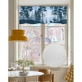 thumbnail image 4 of Forest Animal Elk Linen Curtain Valance for Bedroom/Bathroom/Kitchen/Office/Living/Dining Room Windows,Deer Trees Birds Rustic Cabin Lodge Blue Pocket Topper Drapes Decorative Cafe Drapery 54x18, 4 of 6
