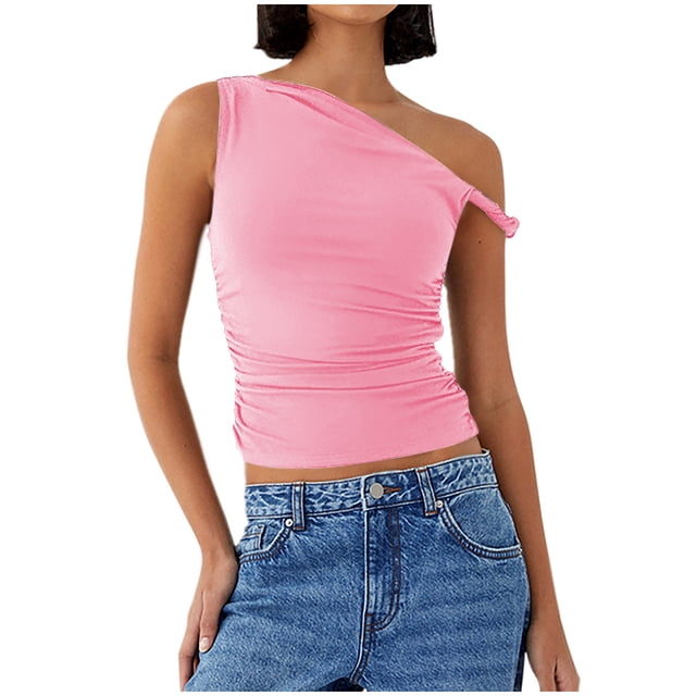 Camisetas Casuales de Mujer sin Mangas Diseño de Cuello en V, Ligero Poliéster Primavera Y Blusa de Verano