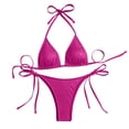 thumbnail image 4 of Conjunto de Bikini de Cintura Alta para Mujeres Bandaje sin Espalda Sólido Traje de Baño de Dos Piezas, Conjunto de Bikini de Corte Alto para Mujeres con Almohadillas Extraíbles, 4 of 9