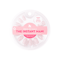 Olive & June Instant Mani Short Round Press-on Nails, Silver Foil Stars, 42 Pieces