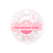 Olive & June Instant Mani Short Round Press-On Nails, Silver Foil Stars, 42 Pieces