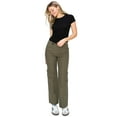thumbnail image 4 of CALI1850 Women's Comfortable Mid Rise Adjustable Waist Straight Leg Cargo Pants With Bungee Stopper, 4 of 7