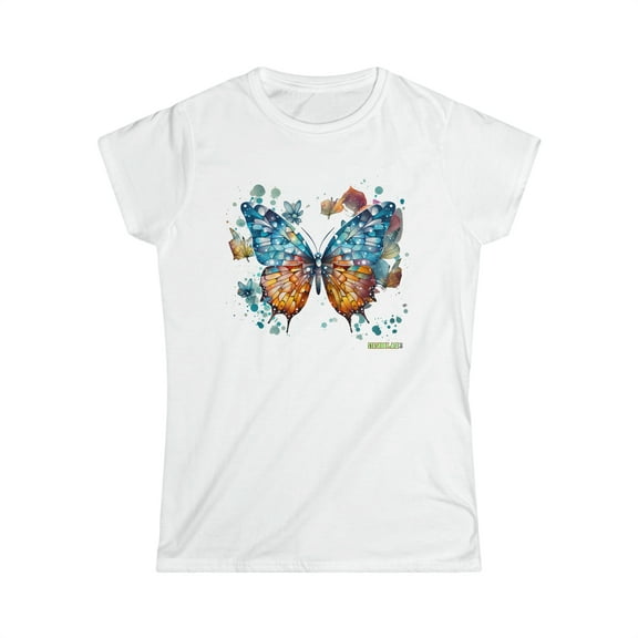 Women's Softstyle Tee - Colorful Geometric Butterfly 004